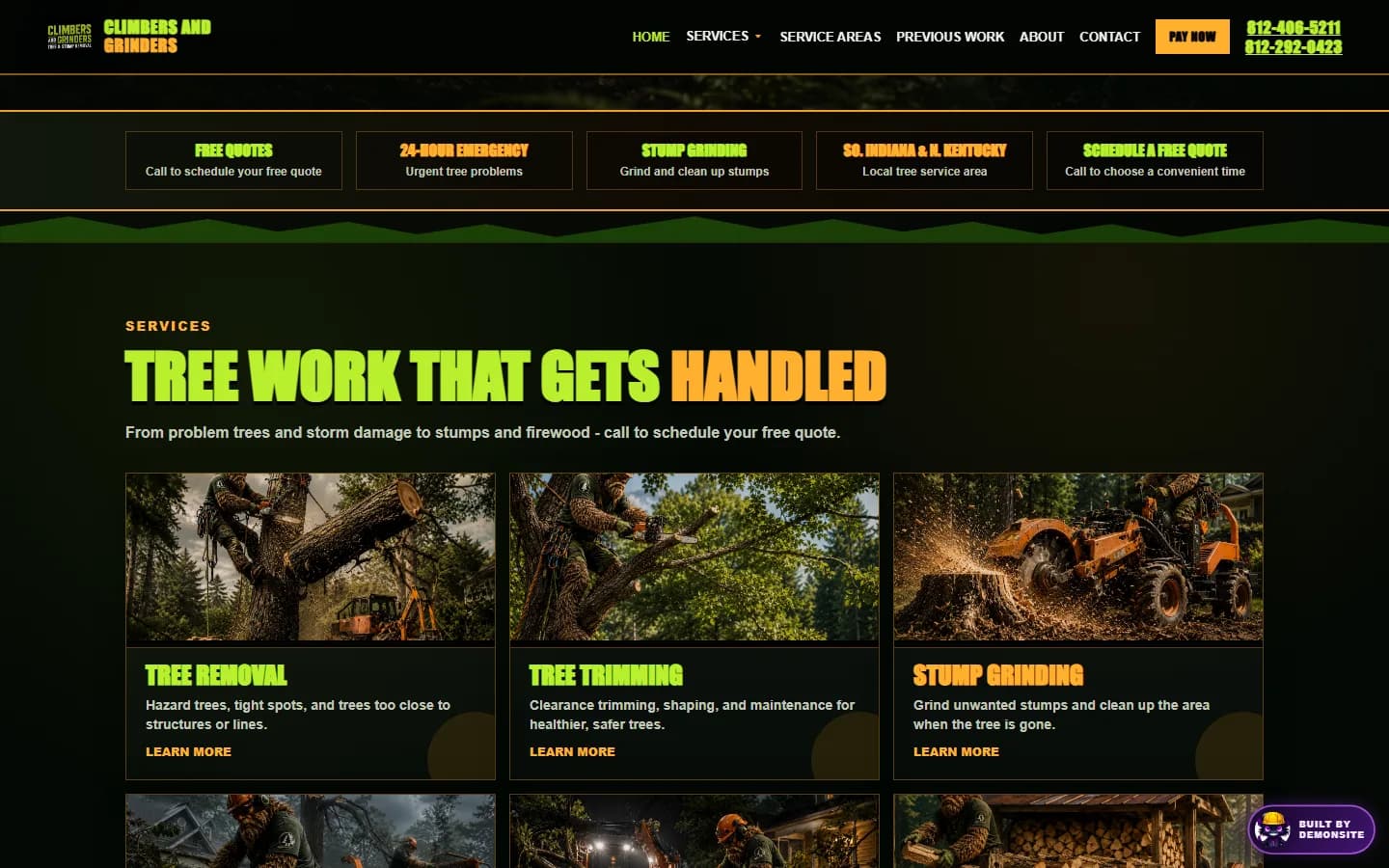 Climbers & Grinders services section