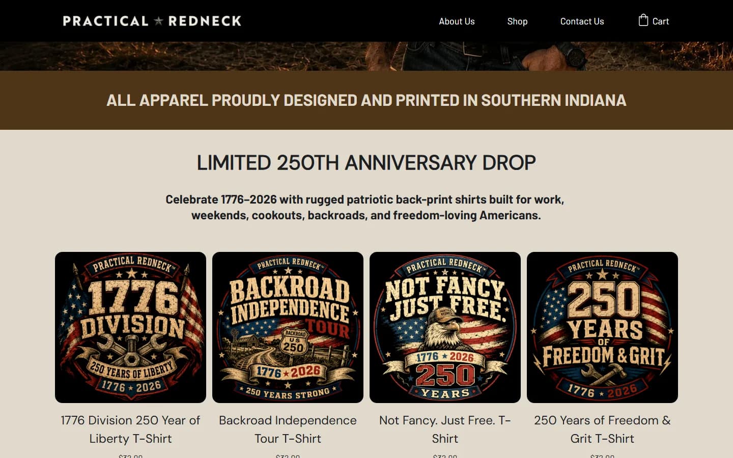 Practical Redneck merchandise presentation