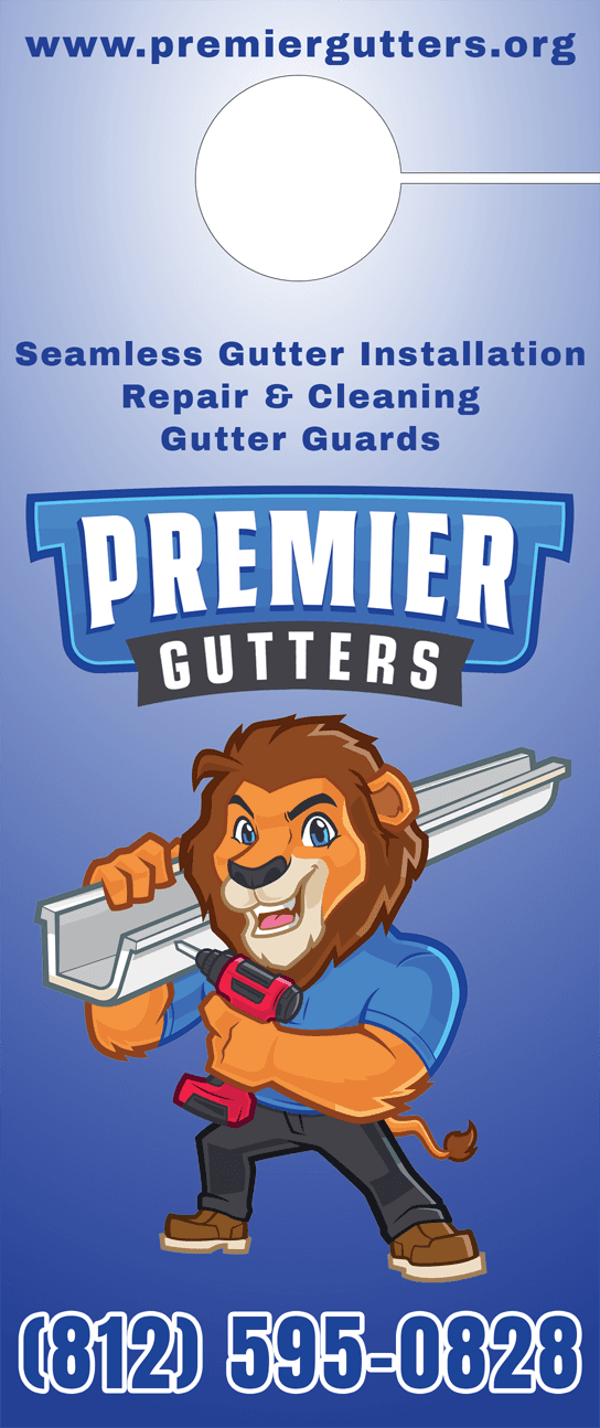 Premier Gutters door hanger design
