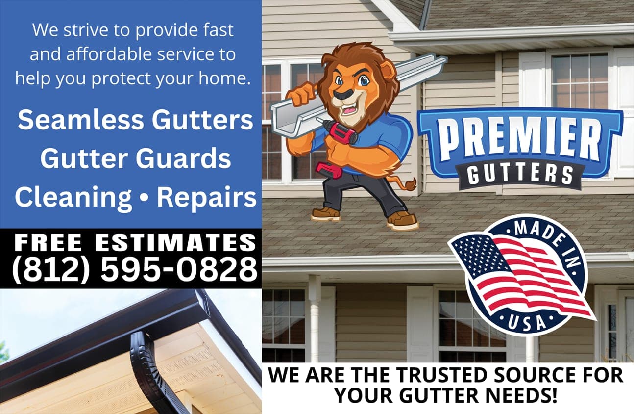 Premier Gutters promotional postcard design