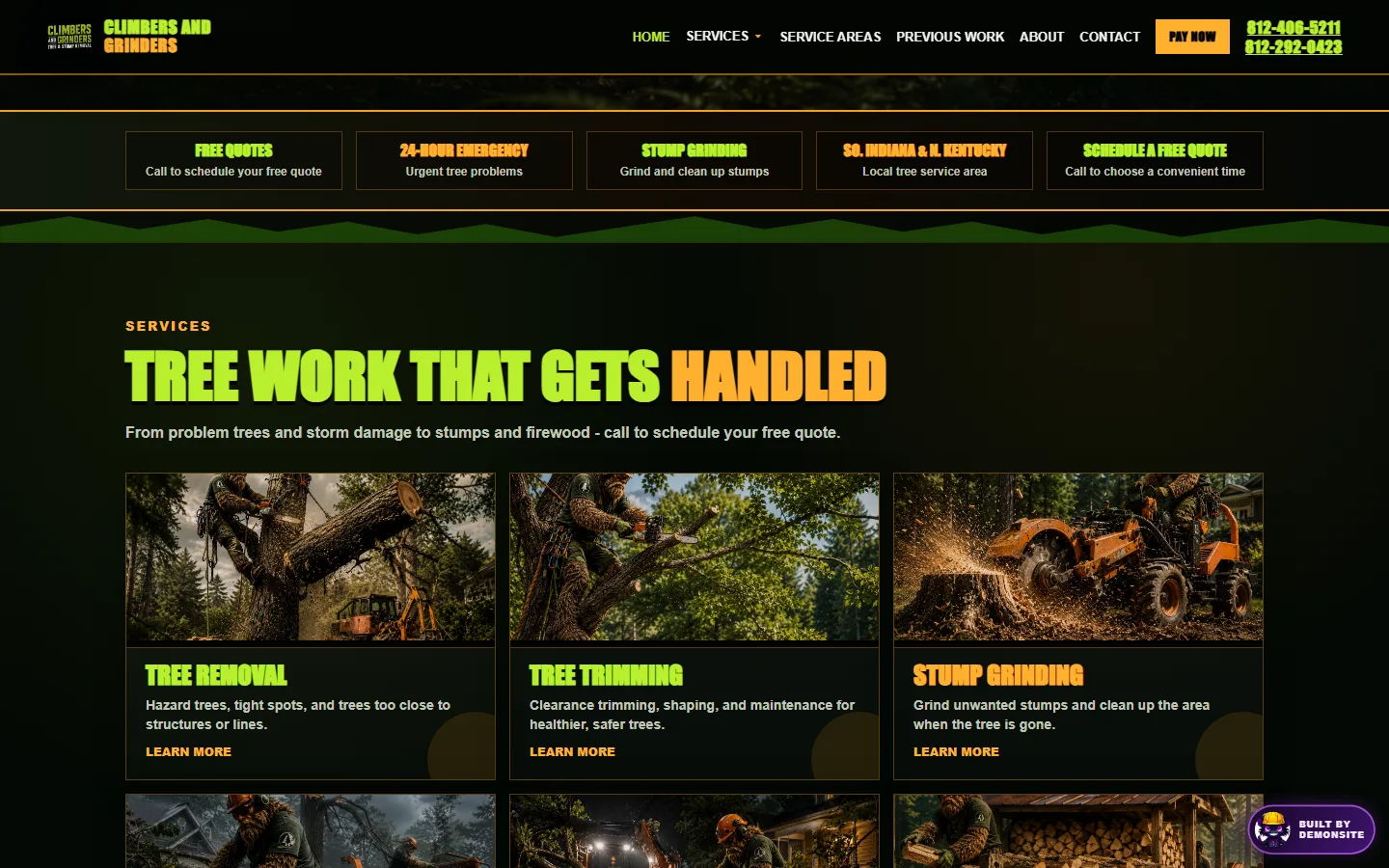 Climbers & Grinders services section