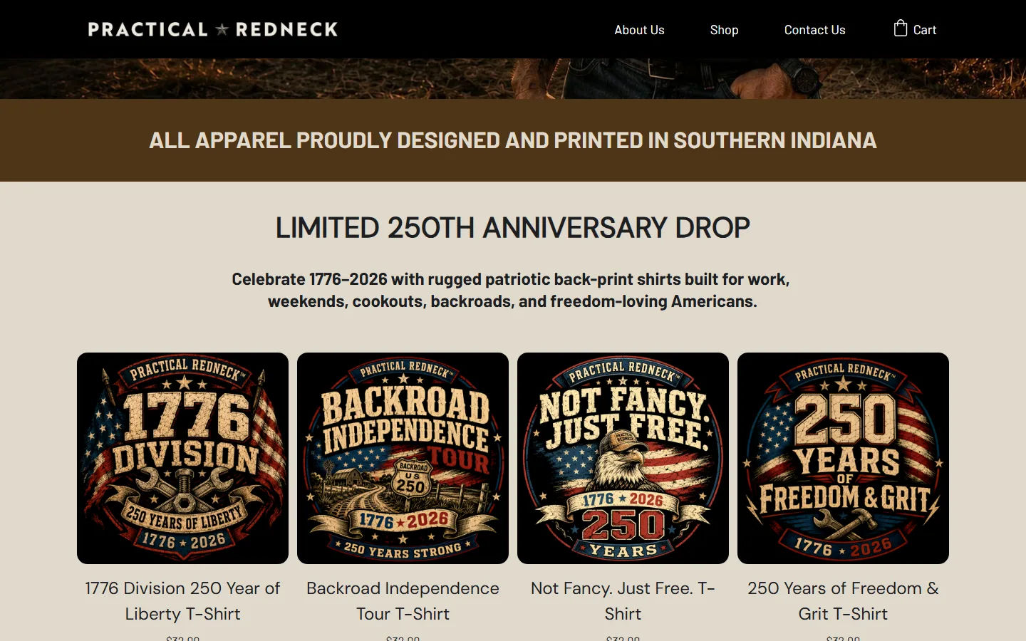 Practical Redneck merchandise presentation